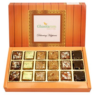 Ghasitaram Gifts Valentines Gift for Girlfriend/Boyfriend/Husband and Wife - Sweets - 18 pcs Assorted Bites