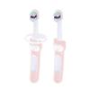 Mam Baby's Brush Baby Toothbrush Set of 2 Baby Toothbrushes with Safety Ring Short Handle Specific for Milk Teeth 6+ Months, Pink - 60g view 1