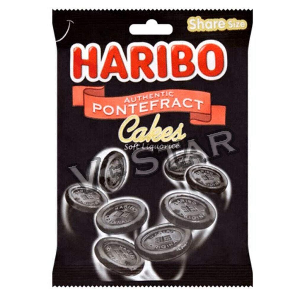 2 x BAGS HARIIBO SWEETS PACKS - FRESH STOCK (HARIIBO PONTEFRACT CAKE 160g)