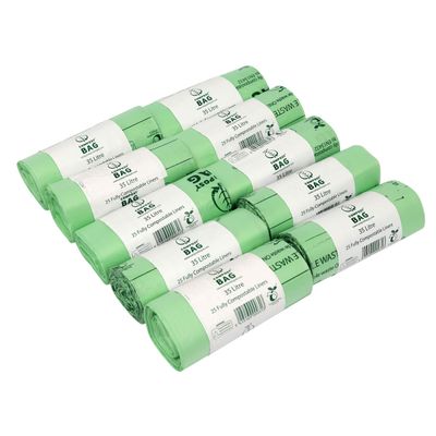 35/40 Litre x 250 Compostable Bags - Compost Bag Kitchen Food Waste Compost Liners 35/40L - EN 13432 - Bin Bags with Composting Guide 35L 40L