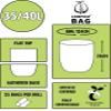 35/40 Litre x 250 Compostable Bags - Compost Bag Kitchen Food Waste Compost Liners 35/40L - EN 13432 - Bin Bags with Composting Guide 35L 40L view 2