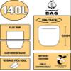 140 Litre x 80 bags Compost Bag Compostable Wheelie Bin Liner - Biodegradeable Sacks/Liners - EN 13432 - Compostable 140L Bags with Composting Guide view 2