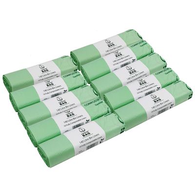 140 Litre x 100 bags Compost Bag Compostable Wheelie Bin Liner - Biodegradeable Sacks/Liners - EN 13432 - Compostable 140L Bags with Composting Guide