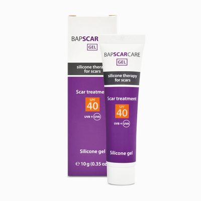 Bapscarcare SPF40 Silicone Scar Gel | Effective on Both New and Old Scars | UVB + UVA Protection, 10 g