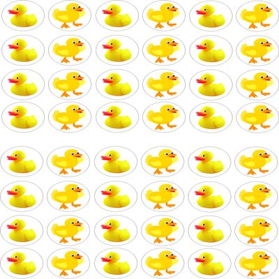 cdb 48 Yellow Ducks Iced Icing CupCake Toppers Cake