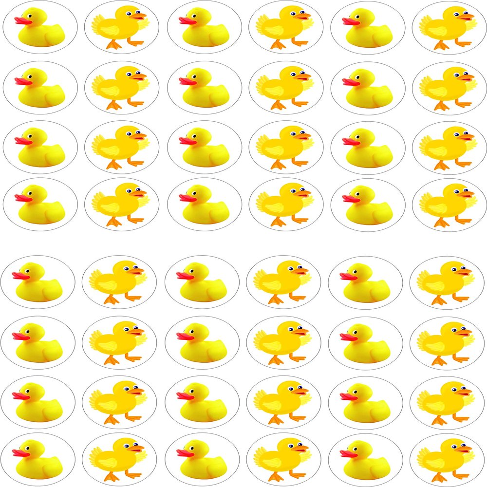 cdb 48 Yellow Ducks Iced Icing CupCake Toppers Cake