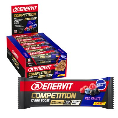 Enervit Competition Energy Bar (Red Fruits, Box of 25 Bars)