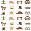 cdb 24 Wild West Iced / Icing Cupcake Topper Edible Fairy Cake Bun Toppers Round view 1