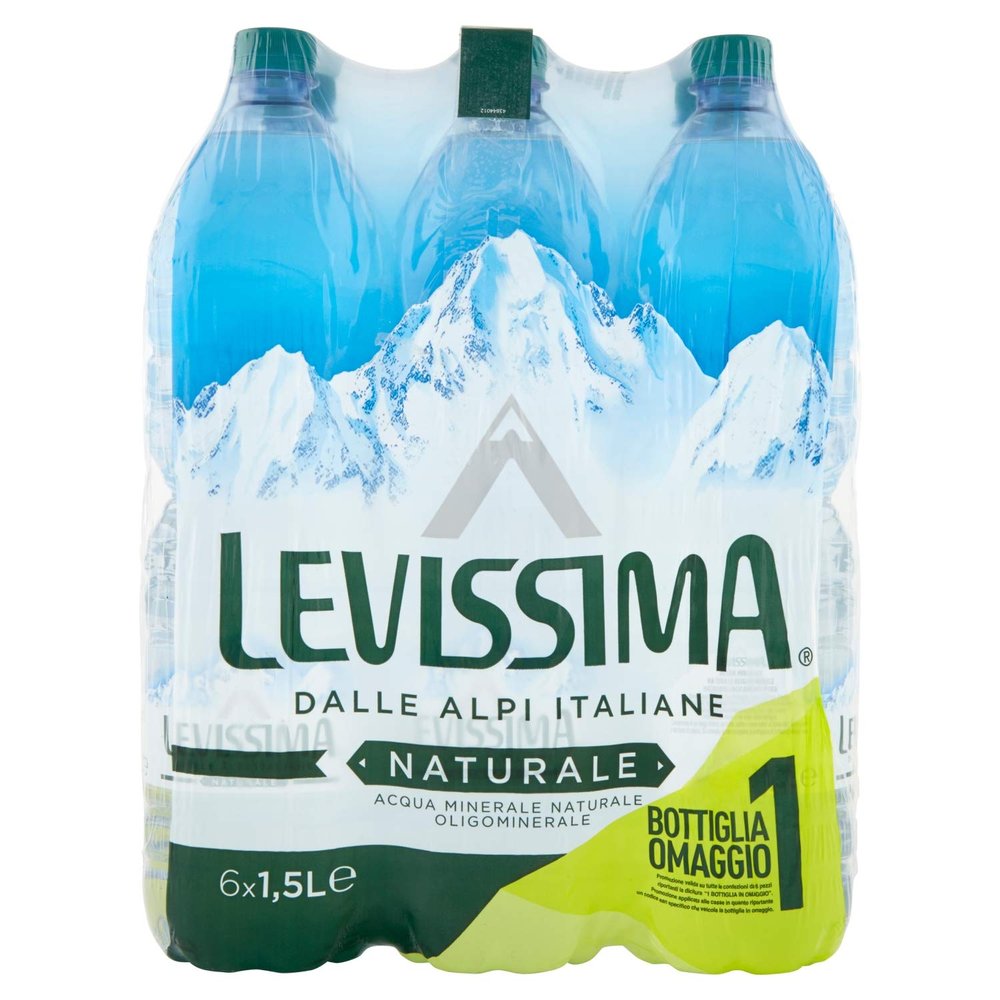 Levissima Natural Mineral Water, Oligomineral, 6 x 1.5 L