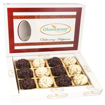 Ghasitaram Gifts Valentines Gift for Girlfriend/Boyfriend/Husband and Wife - Valentine Sweets Chocochip Cashew Flowers 12 pcs
