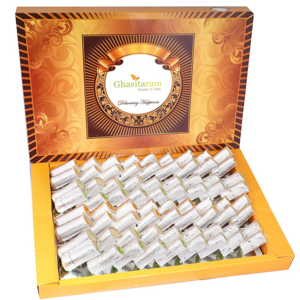 Ghasitaram Gifts Valentine Gifts - Assorted Sweets Assorted Kaju Mawa Rolls 800 GMS