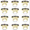 12 80th Birthday Gold Star Standing edible party decorations Cupcake Cake Toppers Wafer Rice Card view 2