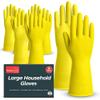 SOL 4 Pairs Large Household Gloves, Yellow Heavy Duty Rubber Gloves for Cleaning with Non-Slip Grip, Durable Waterproof Design for Kitchen, Bathroom & Dishwashing, Multipurpose & Comfortable To Use view 1