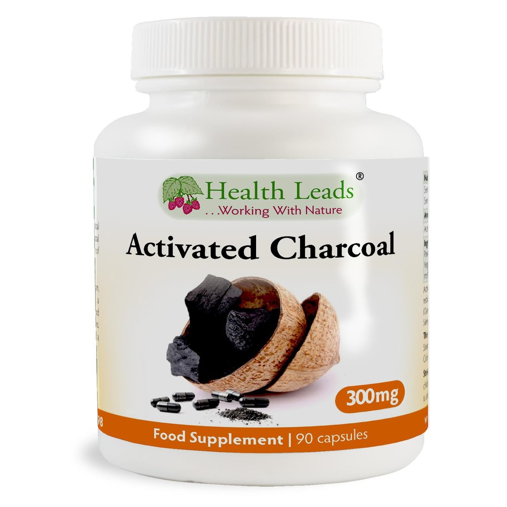 Activated Coconut Charcoal 300mg x 90 Capsules (Cocos nucifera), 100% Natural, High Absorbency, Vegan, Magnesium Stearate Free & No Nasties, Made in Wales