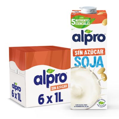 Alpro Bebida Vegetal de Soja sin Azcar 6x1L