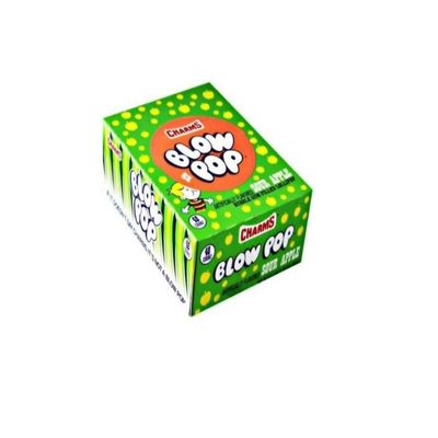 48 X Charms Blow Pops Sour Apple Bubble Gum Filled Lollipops American Sweets by Straight Drive