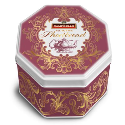 Campbell's Shortbread - 115g Victorian Burgundy Tin (Petticoat Tails)