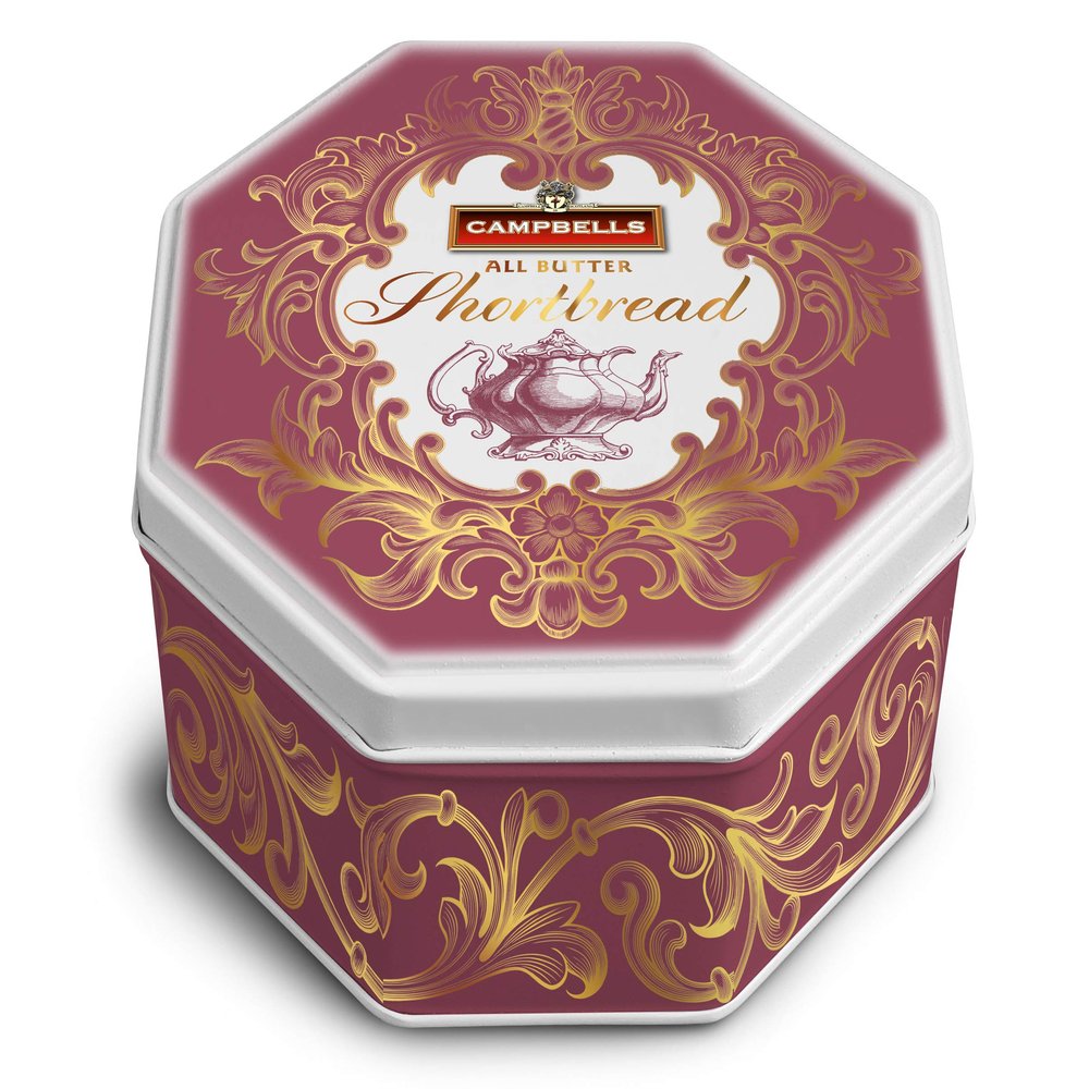 Campbell's Shortbread - 115g Victorian Burgundy Tin (Petticoat Tails)