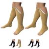 HealthyNees 2 Set Open Toe 20-30 mmHg Compression Leg Calf Swelling Zipper Sock (2 Pairs Beige, 3X-Large) view 1