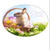 Cute Bunny Rabbit Happy Easter 7.5 inch Circle on Decor Icing Sheet Edible Cake Topper - Perfect for Decorating Larger Cakes view 2