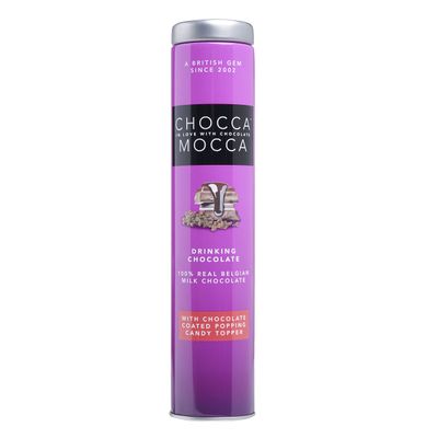 Chocca Mocca- Hot Chocolate Drink With Chocolate Coated Popping Candy Topper, 100% Real Belgian Milk Chocolate Drinking Chocolate 140g, Quality Smooth Hot Chocolate, Warming Treat, Great Gift