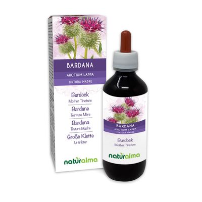 Burdock (Arctium lappa) herb and Roots Alcohol-Free Mother Tincture Naturalma - Liquid Extract Drops 200 ml - Food Supplement - Vegan