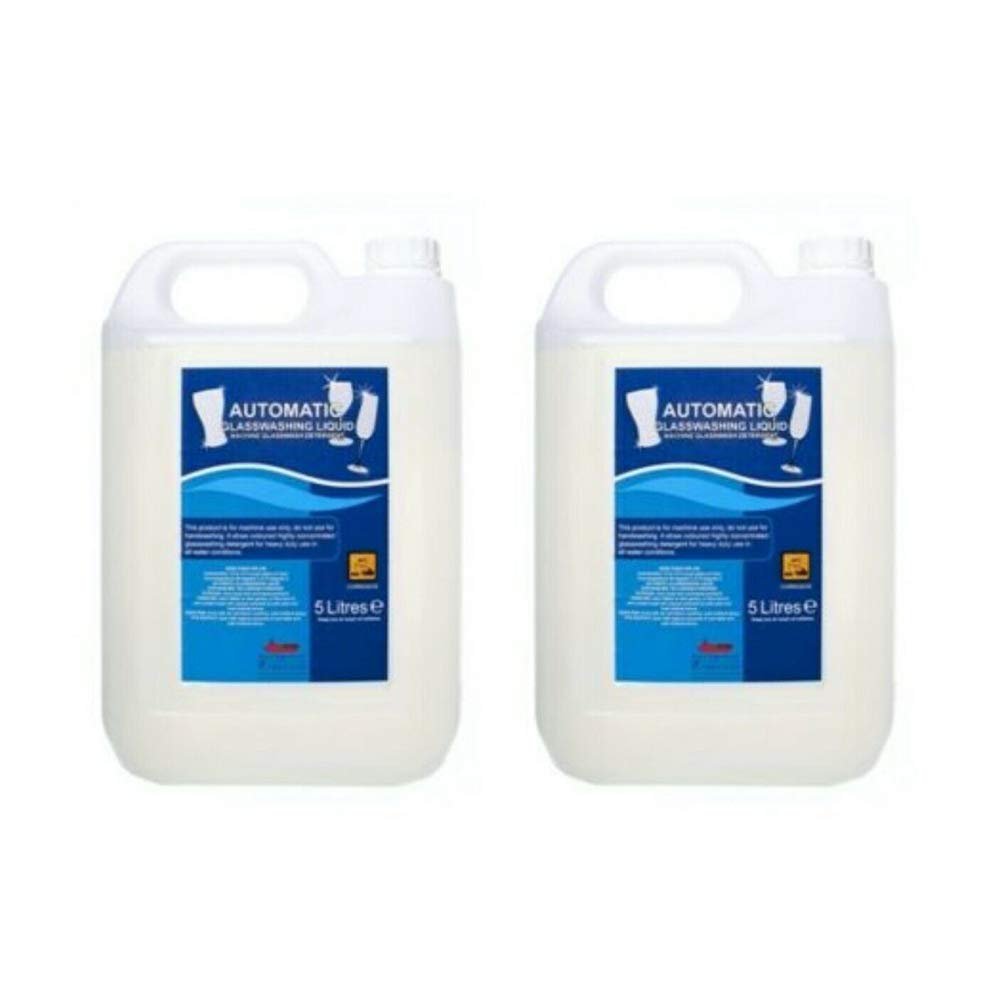 We Can Source It Ltd - 5L Automatic Glasswash Machine Liquid Cleaner  Non-Foaming, Streak-Free Professional Detergent for Bars, Restaurants & Cafs Glassware  Sparkling Finish  Pack of 2