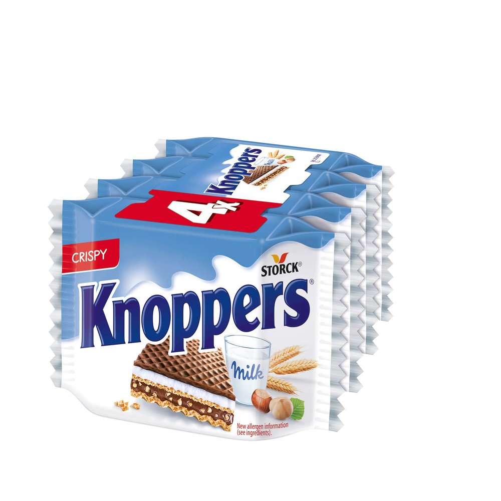 Knoppers Chocolate Hazelnut Wafers, 25g - 24 Count (Pack of 4)