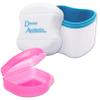 Dental Bath and Retainer Case ~ Storage Case and Container for Soaking Ortho Retainers, Sports Dental Appliances, Dentures & More (Glitter Pink Case) view 1
