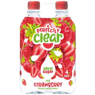 Perfectly Clear Flavoured Spring Water 4 x 500ml (Strawberry, 6)