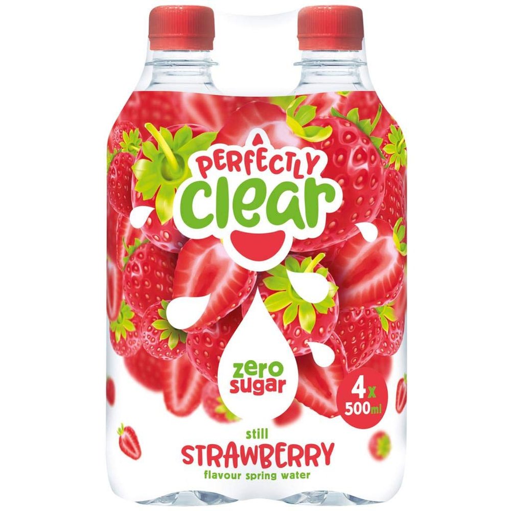 Perfectly Clear Flavoured Spring Water 4 x 500ml (Strawberry, 6)