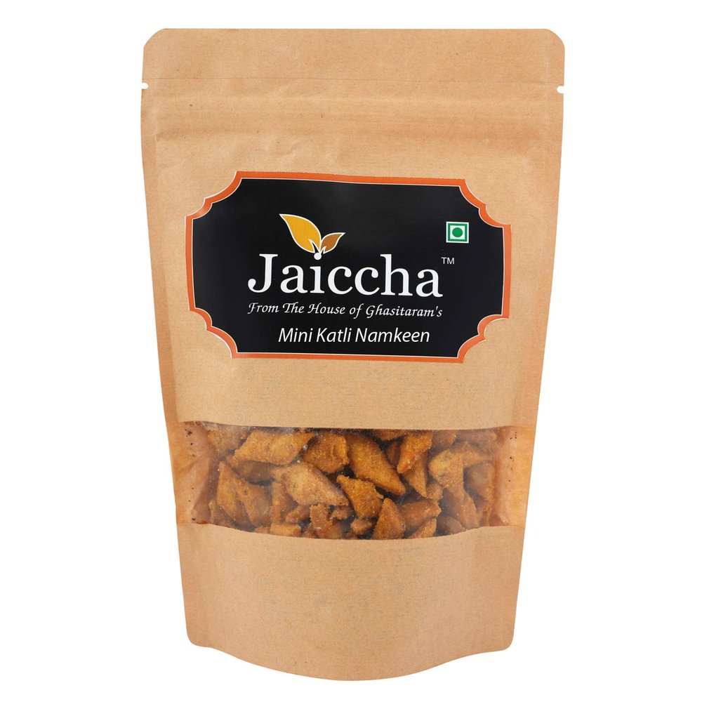 Jaiccha Ghasitaram Namkeen - Mini Katli Namkeen 200 GMS in Brown Paper Pouch