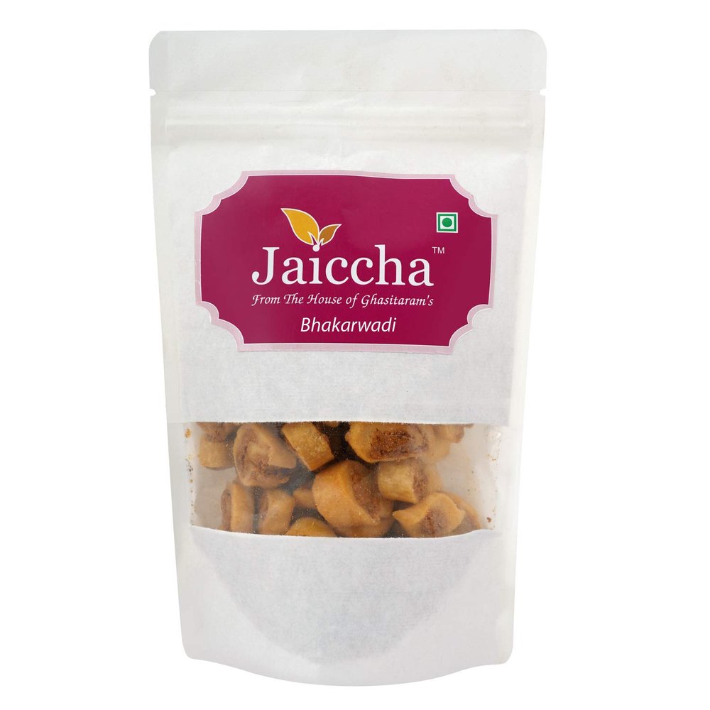 Jaiccha Ghasitaram Namkeen - Bhakar Wadi 200gms in White Paper Pouch
