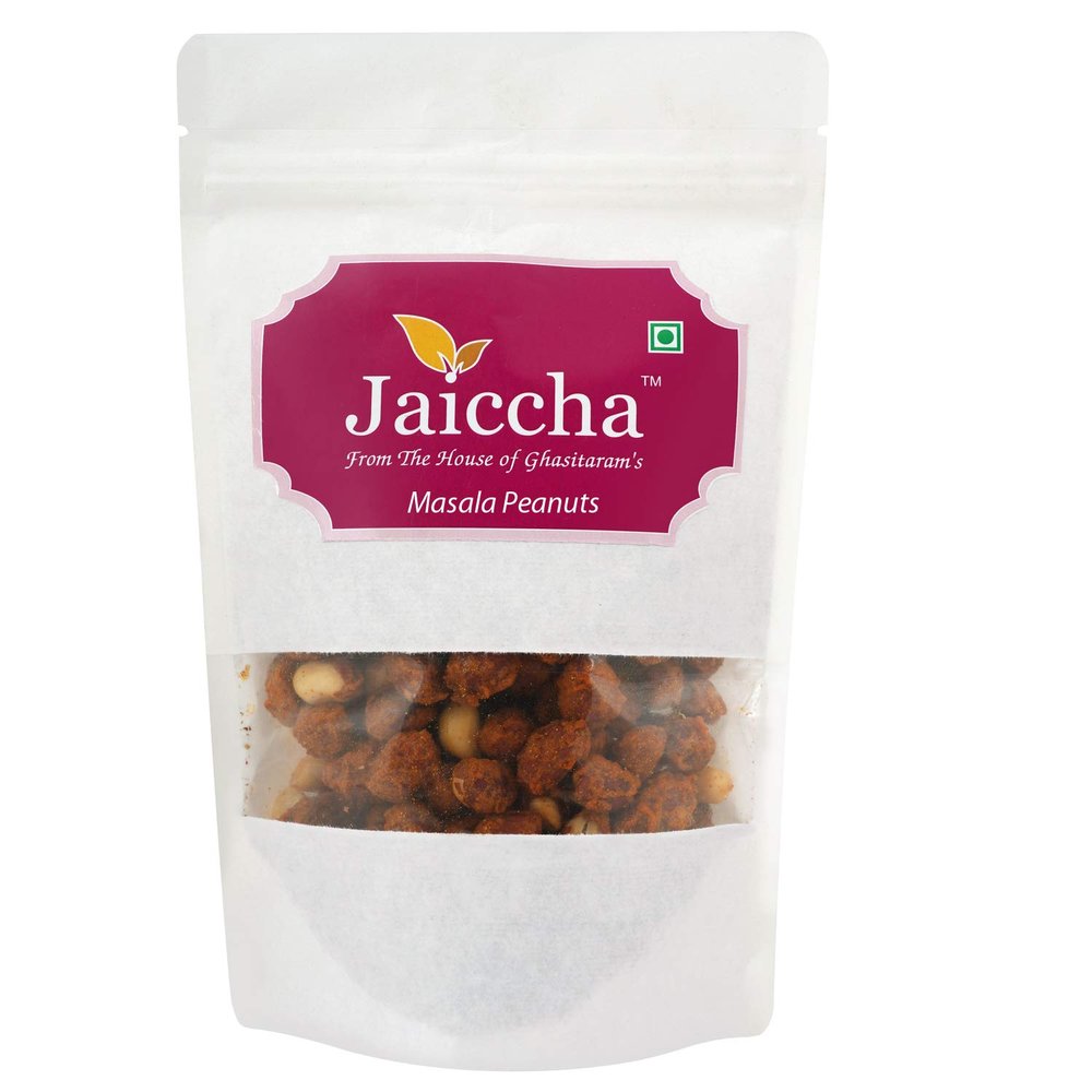 Jaiccha Ghasitaram Namkeen - Masala Peanuts 200 GMS in White Paper Pouch
