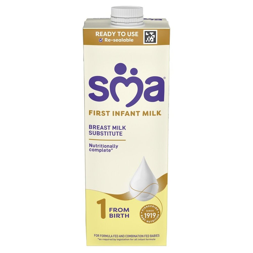 SMA Stage 1 First Infant Baby Milk Ready Made Liquid Formula (Ready to Drink) from birth 1 litre