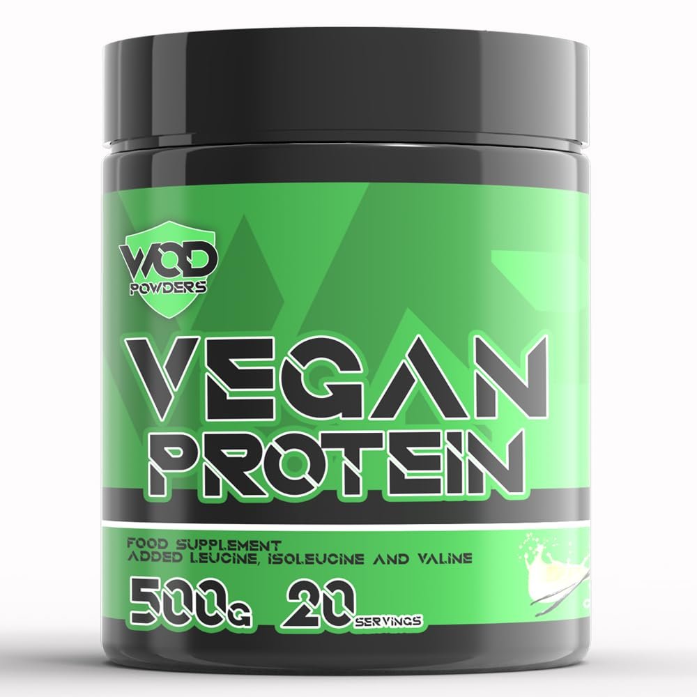 Vegan Protein - Protein Powder Blend - WOD Powders | 3 Plant Based Vegan Protein Powders | High in Fibre, Low Carb, Low Fat, Low Sugar, Dairy-Free - (Vanilla Custard)