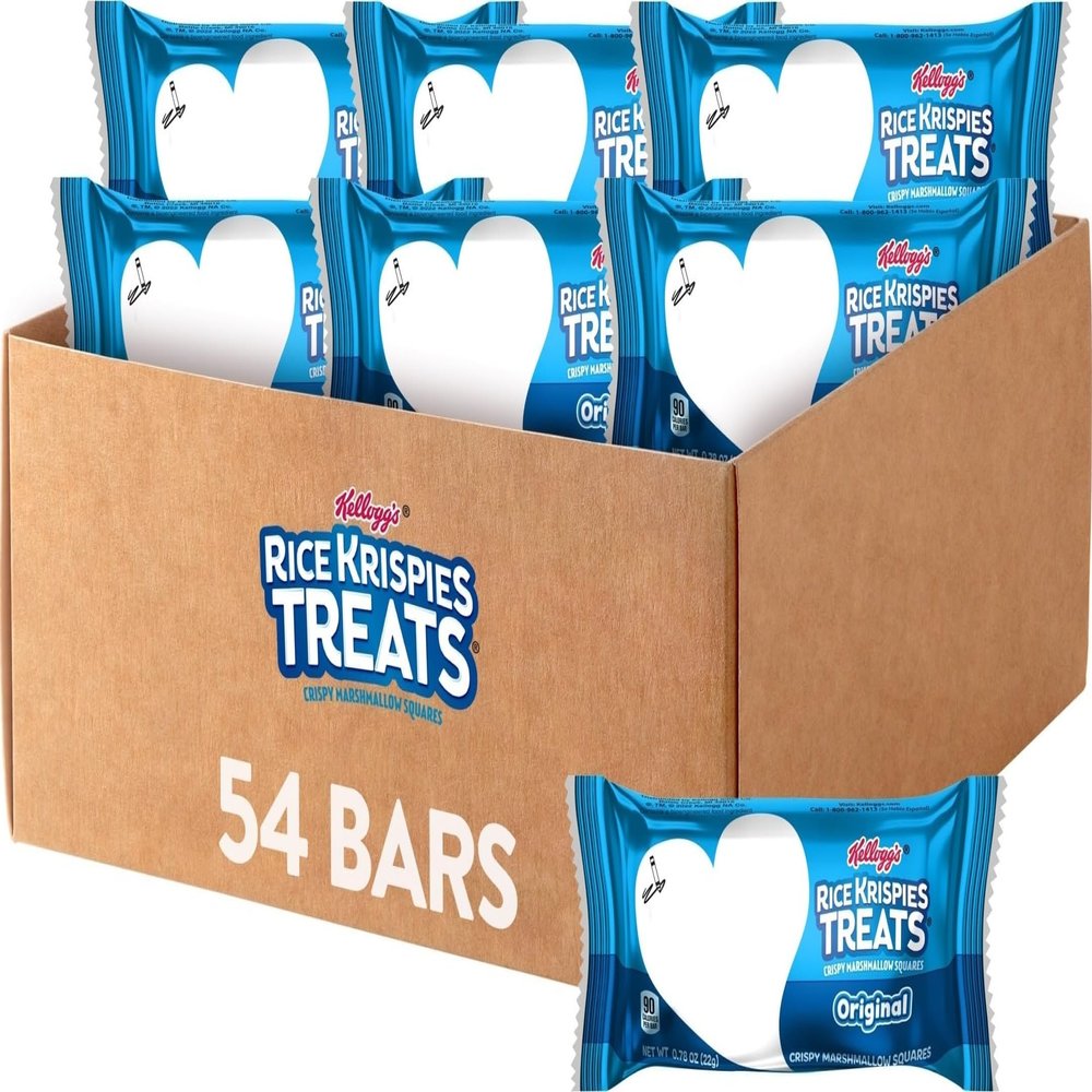 Rice Krispies Treats Crispy Marshmallow Squares, Kids Snacks, Snack Bars, Original (54 Bars)