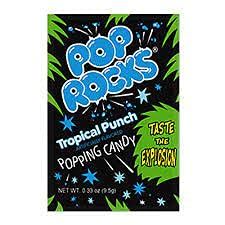 4 Packs of POP ROCKS Popping Candy 9.5 g (Tropical Punch)