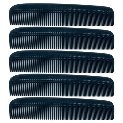 GBS (5 Pack) Pocket Comb Black Unbreakable 5" All Fine Pocket Hair Comb Beard & Mustache Combs for Men's Hair Beard Mustache and Sideburns Great for Travel'