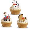 13 edible Farm Animals Standing kids childrens party decorations Cupcake Cake Toppers Wafer Rice Card view 1