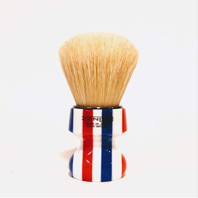 Zenith Barber Pole Shaving Brush with Pure Natural Bristles - Made in Italy