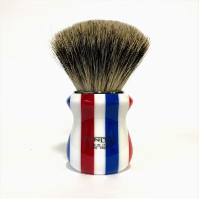 Zenith Barber Pole Shaving Brush with 100% Real Badger Hair - Best Badger - Made in Italy