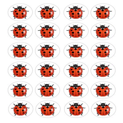 24 Ladybird edible Wafer Card rice paper pre cut Cupcake Toppers Cake