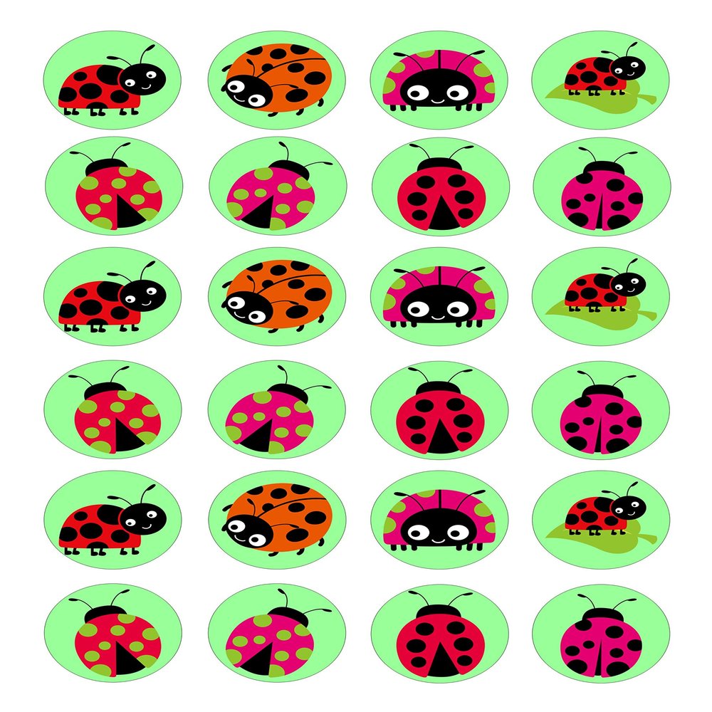 cdb 24 Ladybug edible Iced Icing CupCake Fairy Cake Toppers
