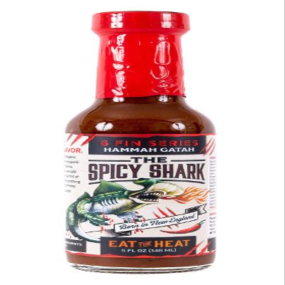 The Spicy Shark Hammah Gatah Extreme Heat Hot Sauce - Made with Scorpion Pepper, Habanero, Carolina Reaper Pepper & 7-Pot Primo Pepper - Brand Featured on Hot Ones