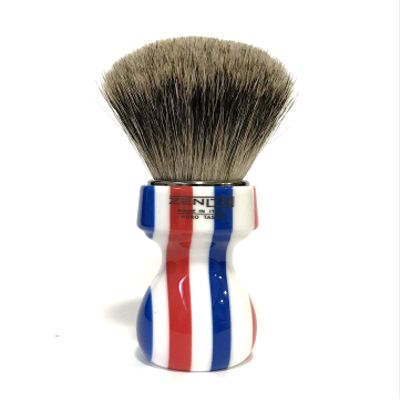 Zenith Barber Pole Shaving Brush with 100% Real Badger Hair - Best Badger - Made in Italy