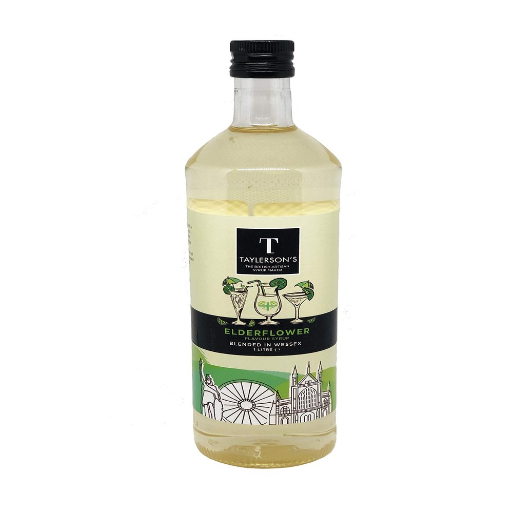 Taylerson's Elderflower Flavour Cocktail Syrup - Vegetarian, Artisan and Hand-Bottled Cocktail, Gin, Prosecco and Baking Syrup. British-Made - 1 Litre