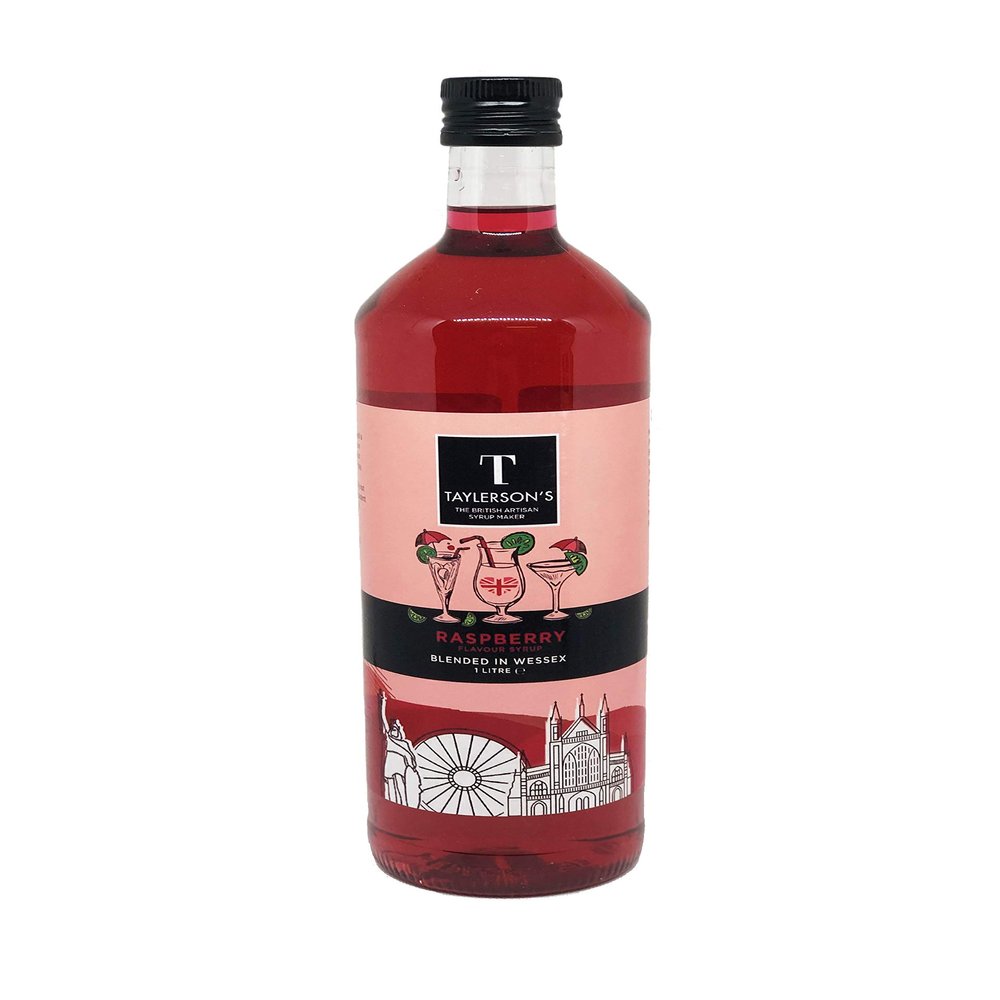 Taylerson's Raspberry Flavour Cocktail Syrup - Vegan, Artisan and Hand-Bottled Cocktail, Gin, Prosecco and Baking Syrup. 1884-1 Litre