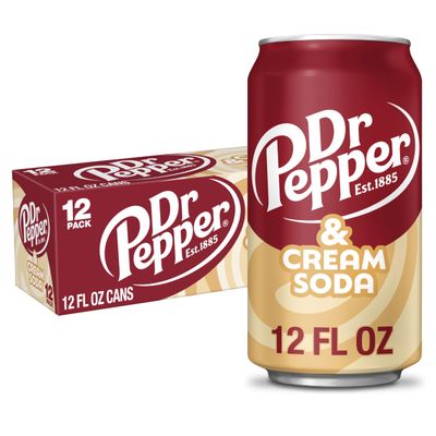 Dr Pepper Drink Can 355ml Pack, Cream Soda, 4260 millilitre, (Pack of 12)
