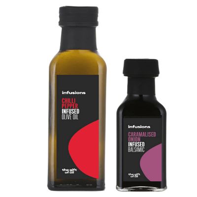 25Oml Chilli Pepper Oil Paired with 100ml Caramelised Onion Balsamic